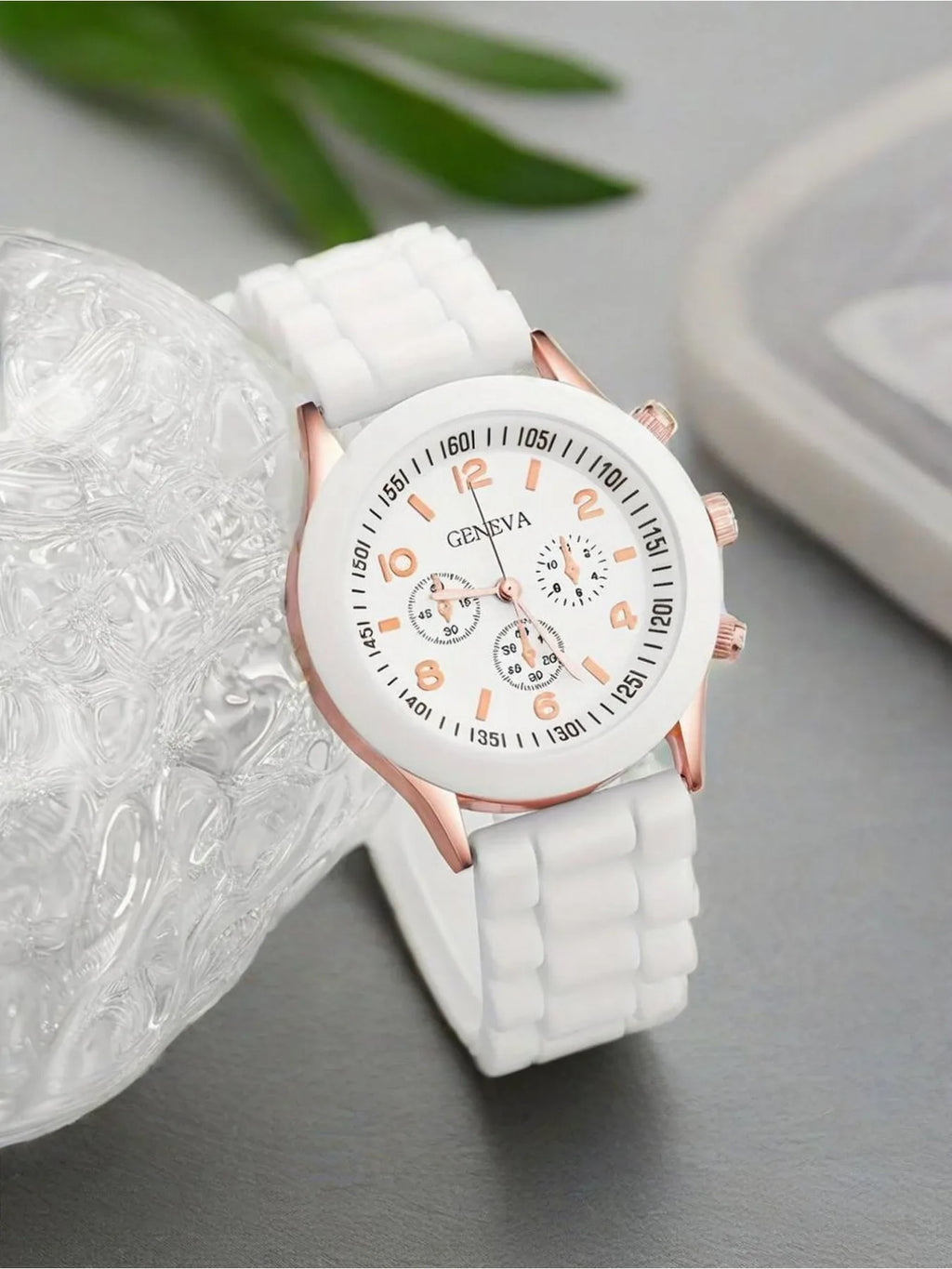 Instagram-style candy-colored quartz watch, soft and adorable, versatile casual wristwatch 4-piece set Qme