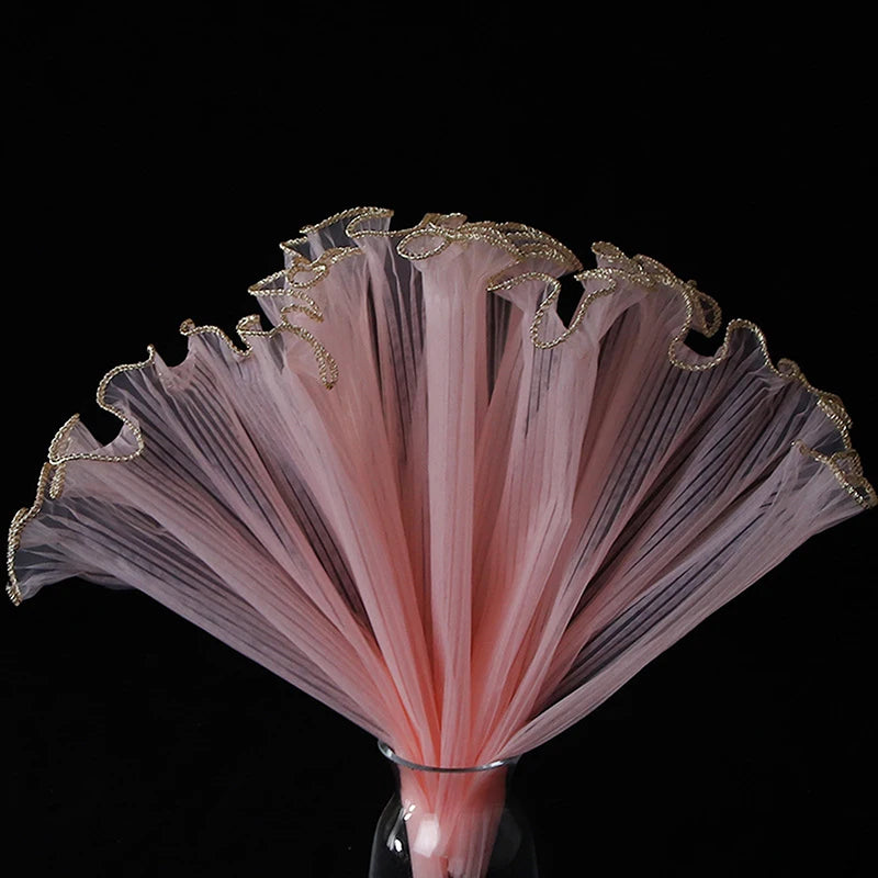 Phnom Penh Edge Wave Pearl Tulle Flower Wrapping Net Floral Bouquet Inner Lining Material Gift Box DIY Sewing Supplies Craft Pa Qme