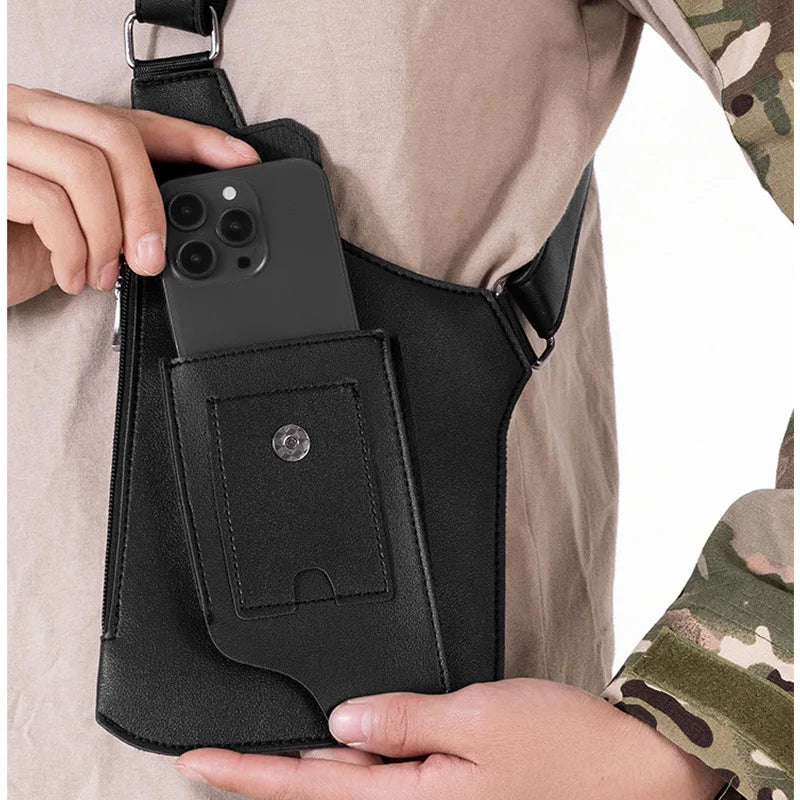 Men's Retro Strap Underarm Satchel Multi-functional Outdoor Bag Qme