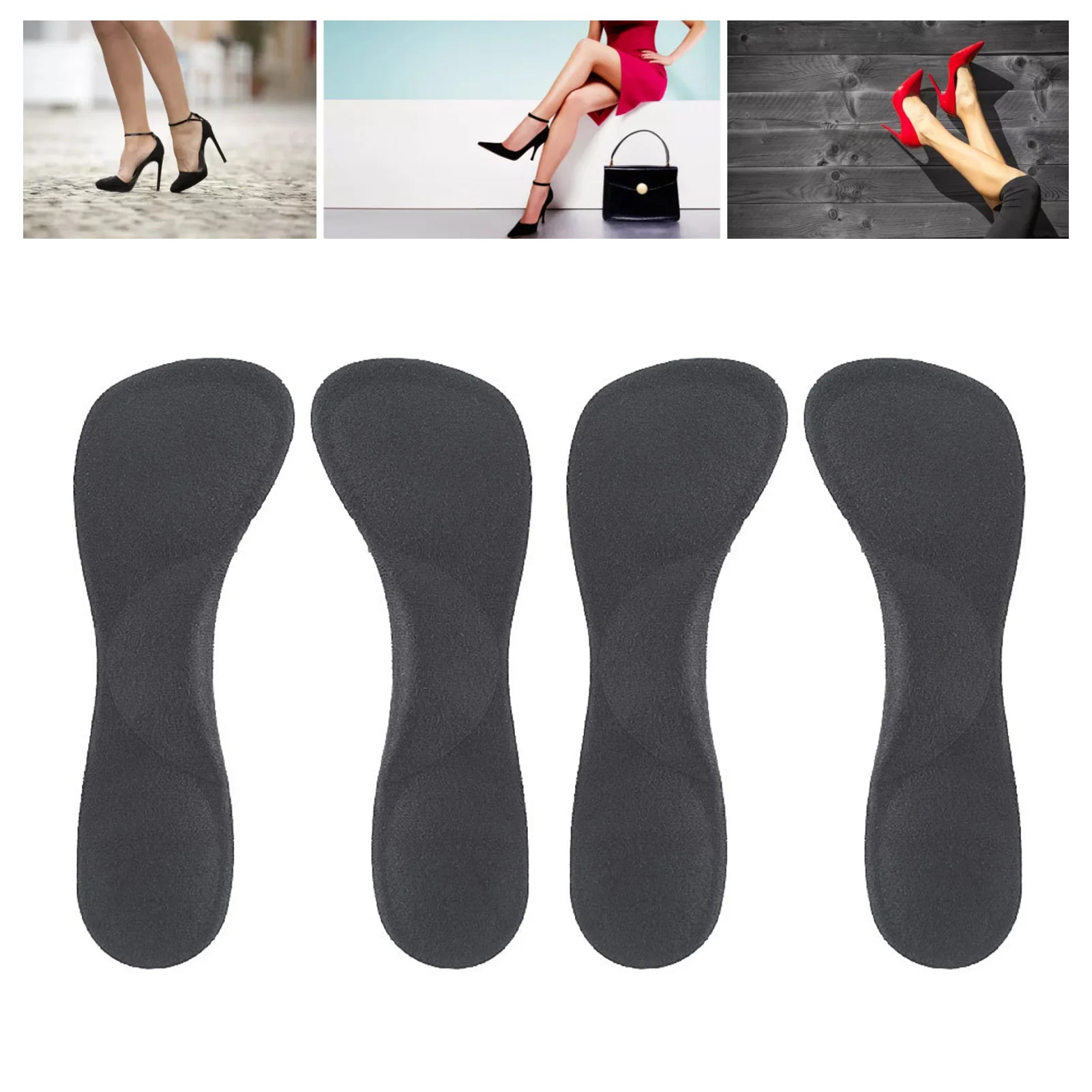 High Heel Shoes Insoles 2 Pairs High Heel Insoles Soft Comfortable Shock Absorption 3/4 High Heel Insoles Cushion Pad for Women Qme