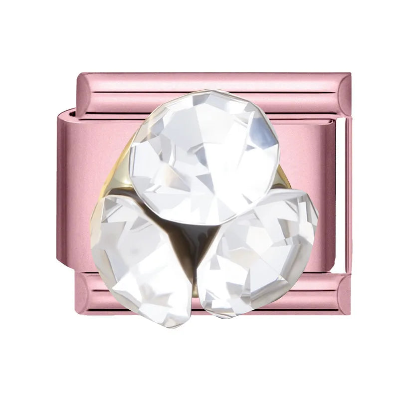Wholeasle Shiny Round Zircon Bow Beautiful Stars Italian Charm Links