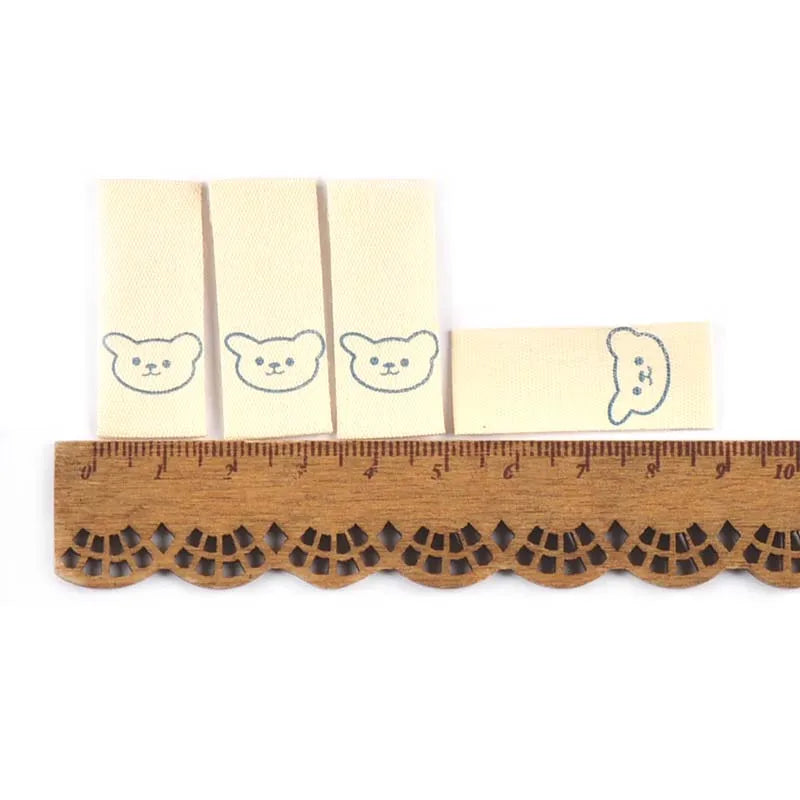 50pcs Elephant/Panda/Piggy Cartoon Labels For Kids Clothing Sewing Accessories DIY Hats Bags Crafts Supplies Cotton Woven Tags Qme 1