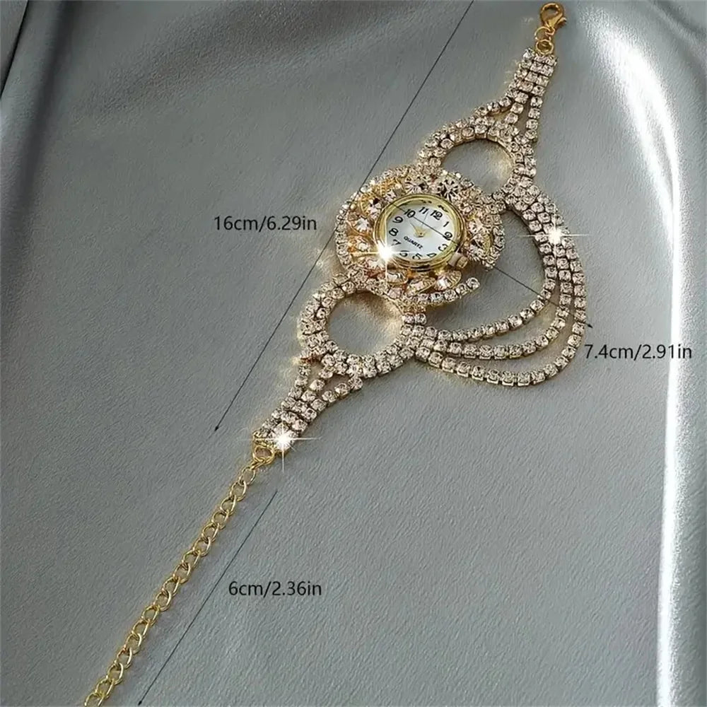 A stylish zinc alloy strap with charming round quartz women's watch with amphibole decoration without chronograph function, an e Qme