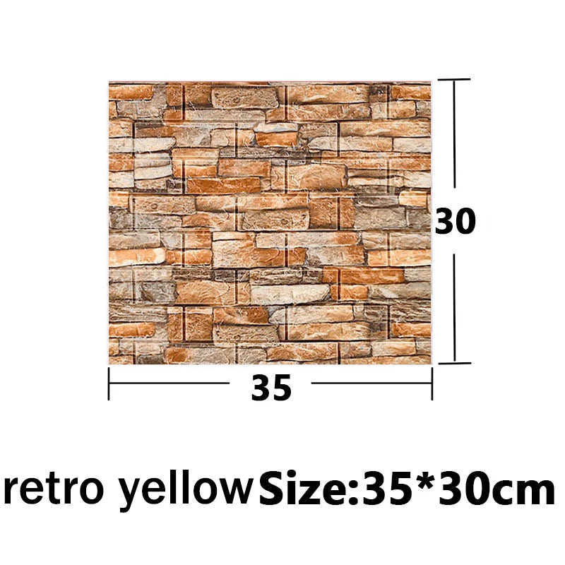 Optional Color 3D Brick Home Decoration Wallpaper for Bedroom Living Room Soft Foam Base Waterproof Wall Stickers 35X30CM Qme F 35x30cm-10pcs