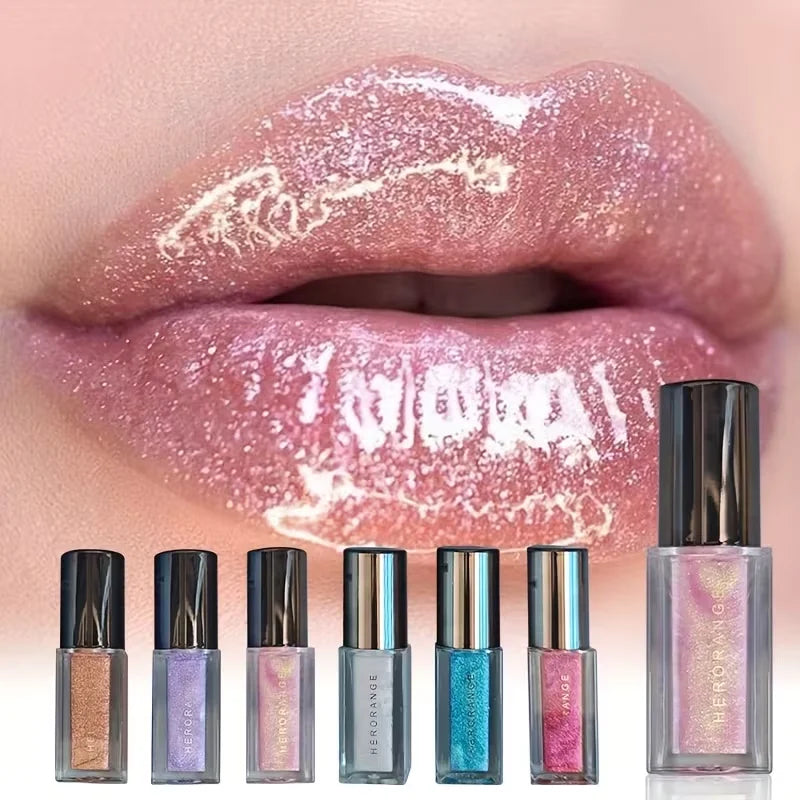 Shiny Glitter Lip Gloss Mirror Water Light Glaze Long Lasting Qme