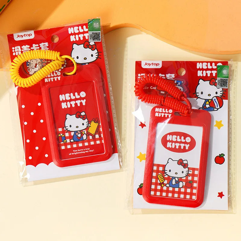 Hello Kitty Sliding Clear Card Holder for ID Cards, Name Badges, Factory Badges, and Student ID/Meal Cards Qme 2 Random Styles