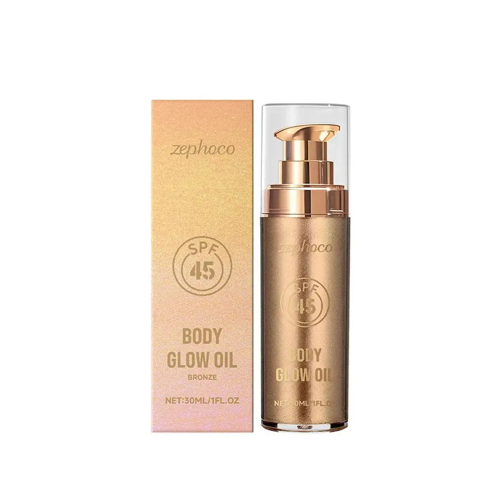 30ML Multi Color Body Shimmer Oil Coconut Fragrance Deep Moisturizing Enhance Smoothness UV Protection Refreshing Body Oil Qme bronze CN