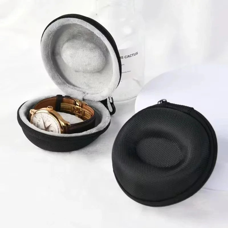 Portable EVA Single Watch Travel Case Watch Storage Organizer Box Watch Holder Waterproof for Smartwatches Zippered Container Qme