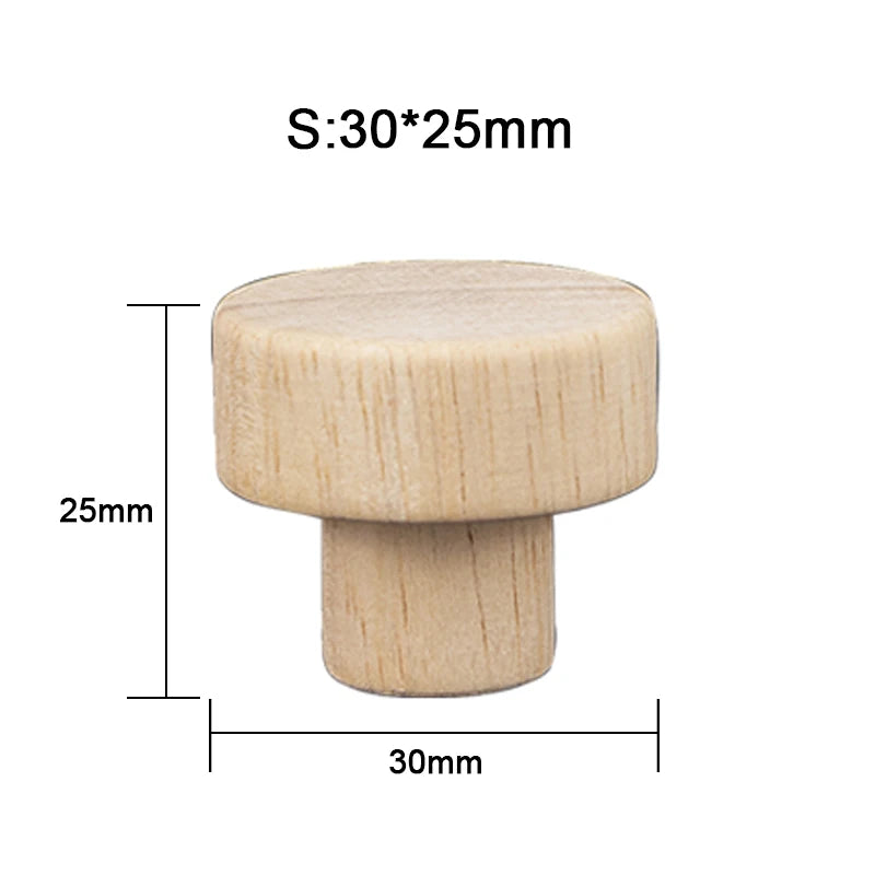 Round Wooden Cabinet Knobs Unfinished Wood cupboard Furniture Drawer Pulls Handles with Screws for Wardrobe Dresser Closet Qme S 20pcs