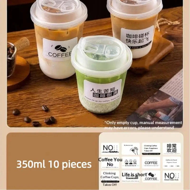 U-shaped Disposable Cups Transparent Coffee Lids Drink Milk Tea Qme A5