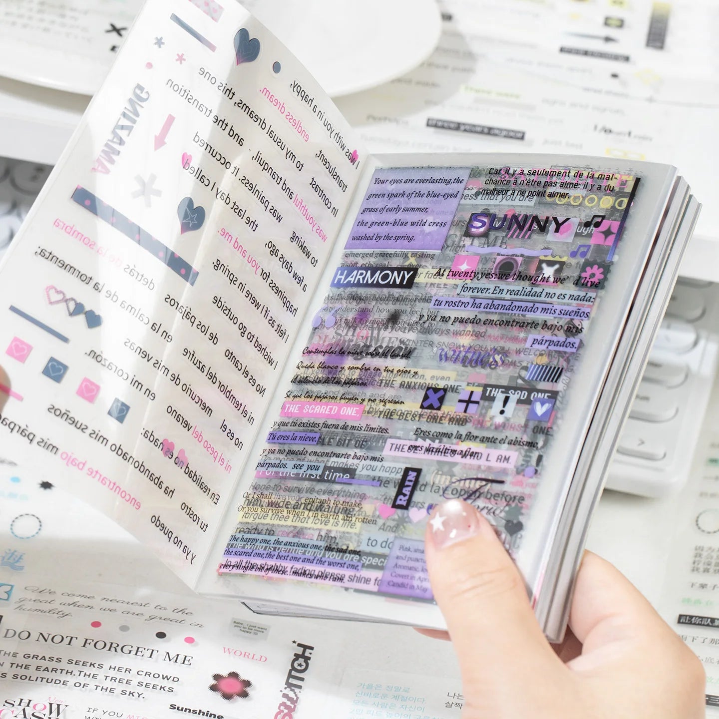 20/40 Pcs Die-cut Stickers Book Cute Flash Decorative DIY Scrapbook Phone Case Decoration Collage Material Aesthetic Stationery Qme 2A