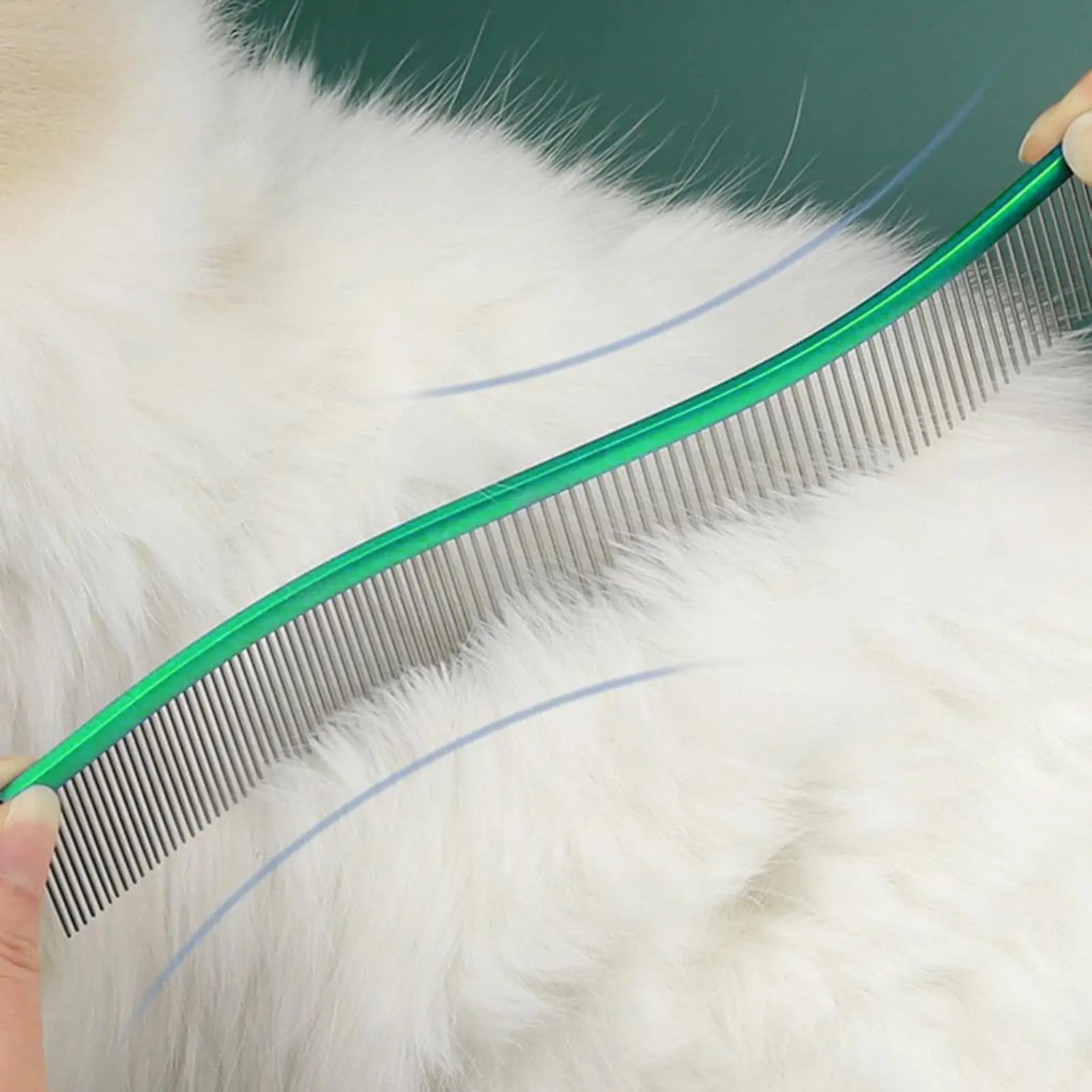 Dog Comb Pet Grooming Hair Removal Curved Comb Pet Comb Metal Teeth Comb for Dogs & Cats Pet Hair Comb for Home Grooming Removes Qme