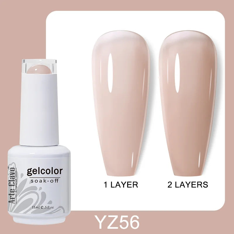 Arte Clavo Gel Nail Polish Matte Semipermanent Varnish UV Glitter Qme YZ56