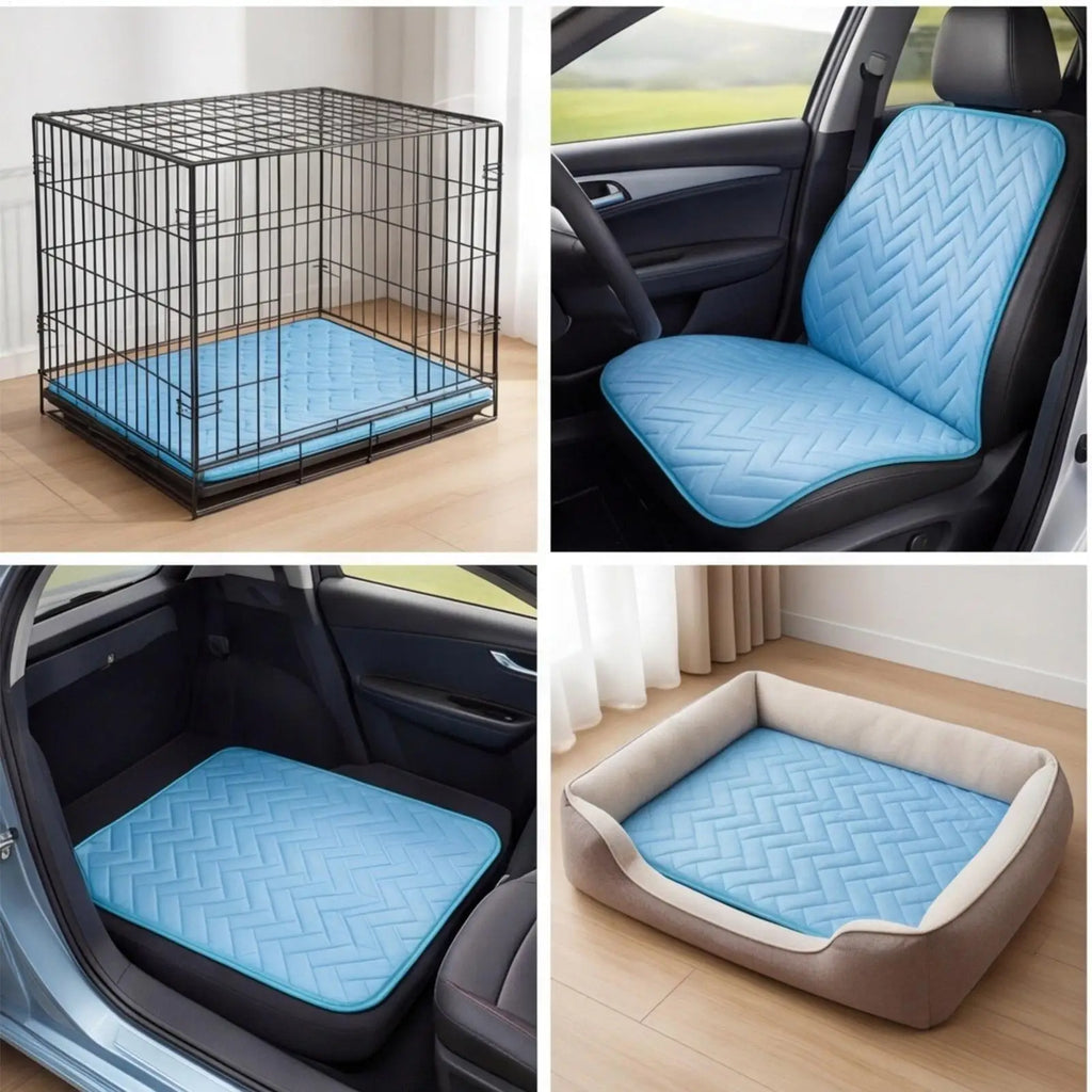 Dog Cooling Mat Pet Kennel Cold Pad Puppy Heat Absorption Mat for Outdoor Indoor Backyard Balcony Home Living Room Bedroom Qme