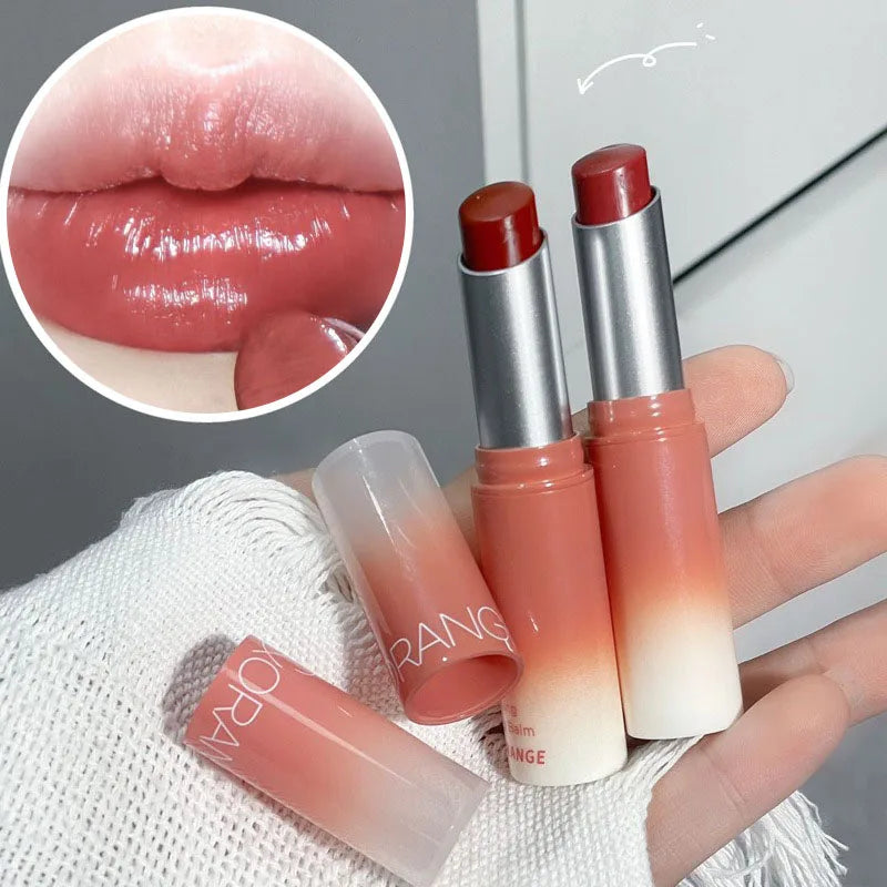 Water Light Solid Lip Gloss Jelly Cherries Red Lip Tint Clear Lasting Moisturizing Lipstick Mirror Non-stick Cup Lipstick Makeup Qme