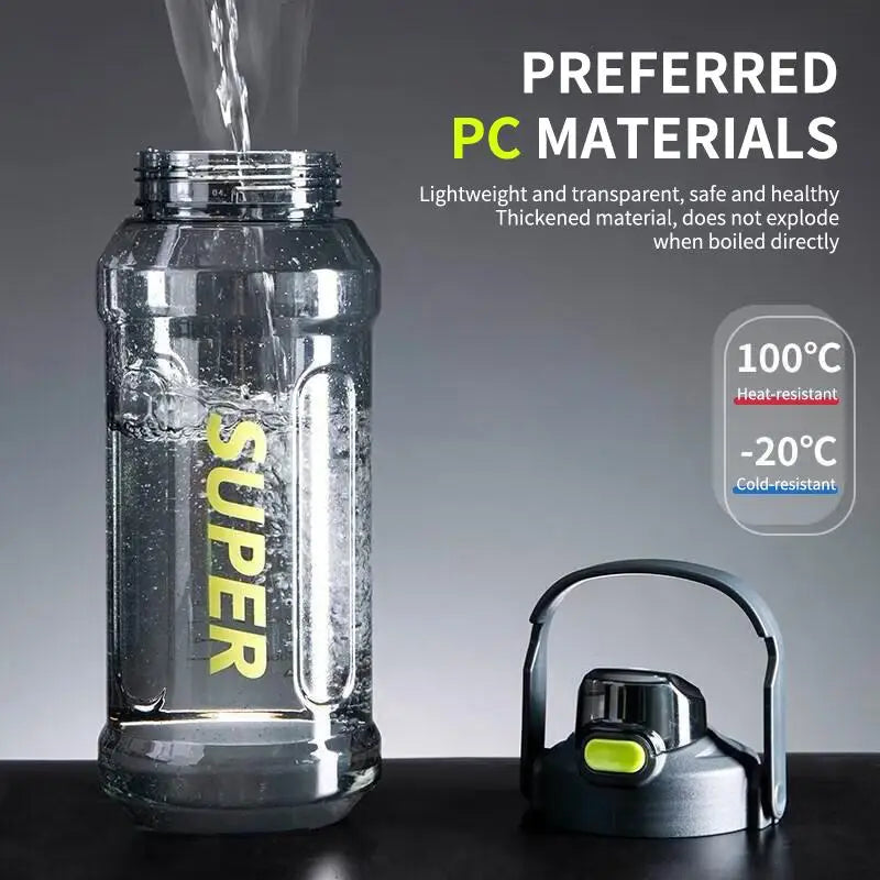 Large-capacity Sports Water Bottle 2 Liters Trendy INS Straw Cup Qme