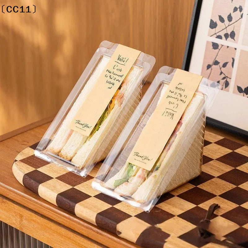Disposable Triangular Sandwich Box Transparent Plastic Takeaway Qme