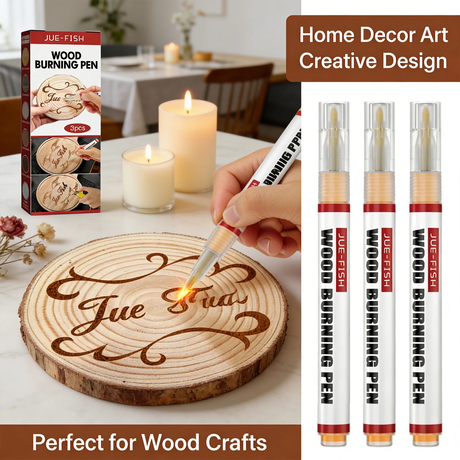 Wood Burning Pen Quickly Depict Beautiful Patterns Handmade Wood DIY Ink Evenly Distributed Safe Ingredient Wood Burning Pen Set Qme