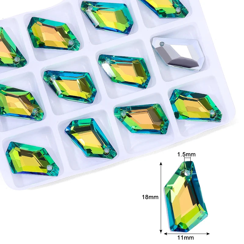 Crystal Multi -shape Pendants Shiny Single Hole Glass Beads For Jewelry Making Supplies Earring Necklace Jewelry Accessories Qme 9-12pcs