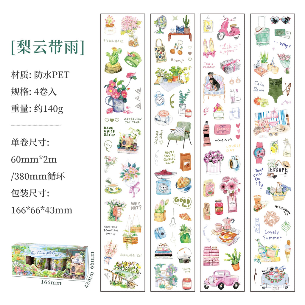 60mm*200cm/4roll Vintage Stamp Washi Die-cutting Tape Decorative collage Diary Album Scrapbooking material Craft Supplies Qme A