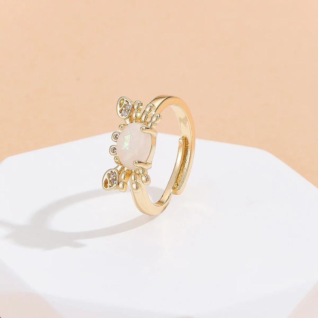 1pcs Exquisite Mini Cute Crab Charm Originality Personalized Ring Women's Simplicity Party Holiday Gift Jewelry Accessories Gift Qme