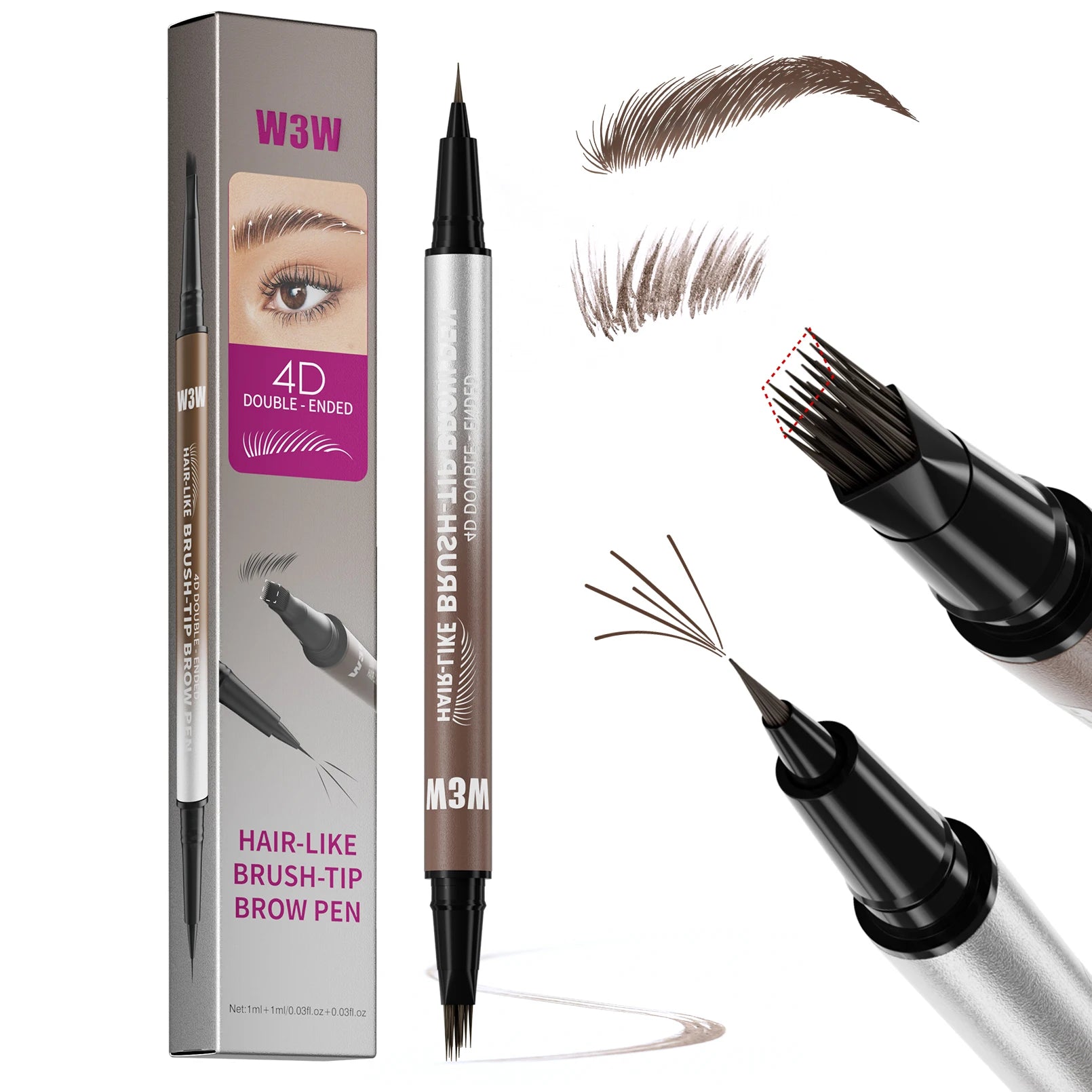 eyebrow pencil, long-lasting, non-smudged, water-resistant, anti-smudged eyebrow pencil Qme W680-2