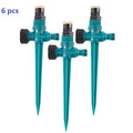 Garden Sprinkler 360° Rotation Irrigation Watering System Agriculture Ground Automatic Tube Adjustable Plug Buried Atomization Qme 6pcs Green