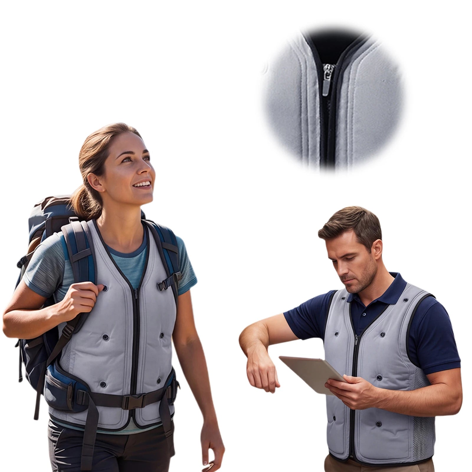 Summer Evaporative Cooling Vest Reusable Water-Cooled Sunscreen Vests Evaporative Ice Pack Jacket for Construction Site Workers Qme