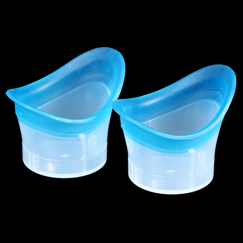 Reusable Silicone Eyewash Cup Soft Eye Bath Device Ocular Irrigation Qme Blue