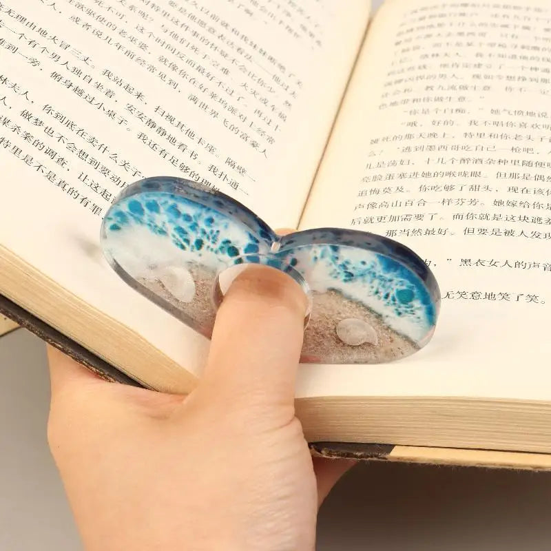 1 Multifunctional Ocean Beach Resin Book Page Holder Durable School Qme