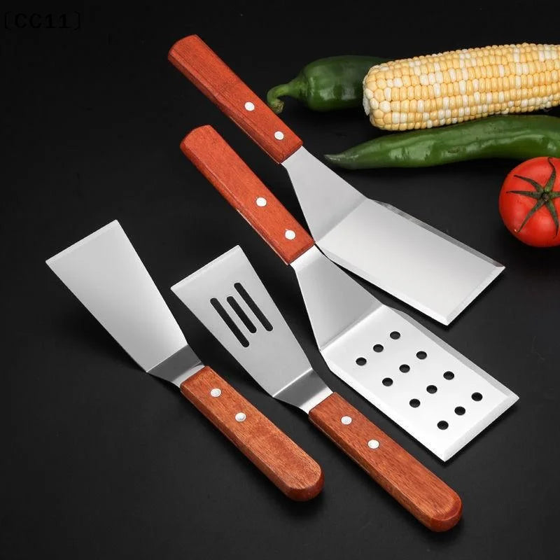 Stainless Steel Spatula Grill Scraper Non Stick Durable Barbecue Qme