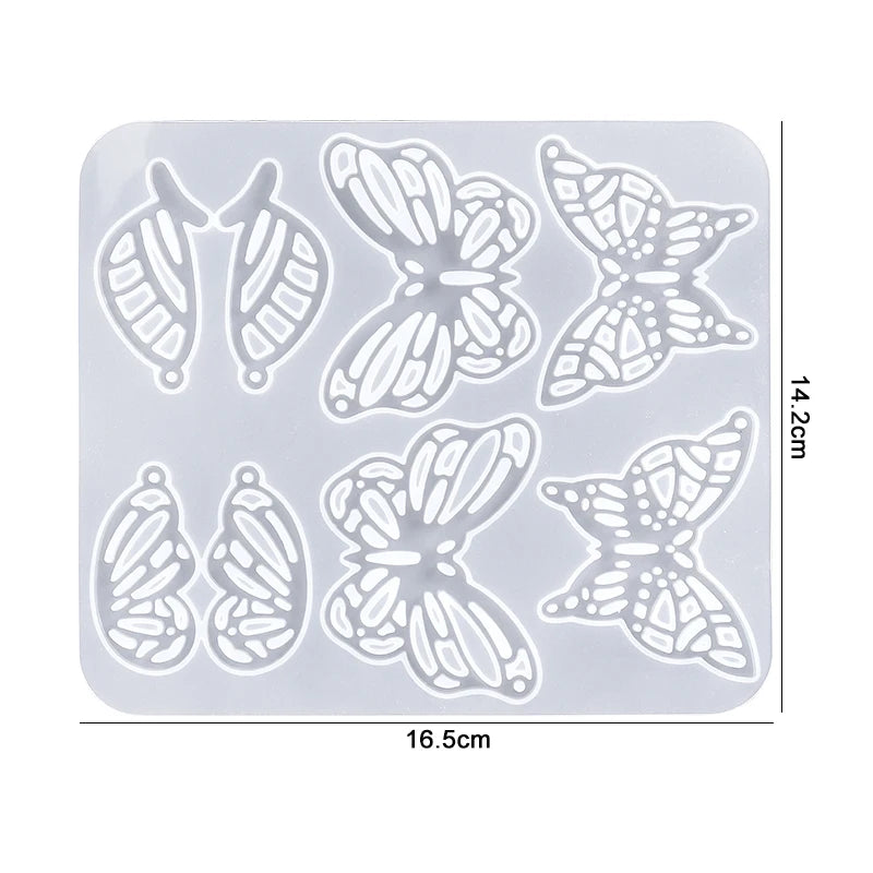 Butterfly Pendant Epoxy Resin Mold Earring Casting Silicone Mould for DIY Keychain Necklace Craft Jewelry Making Supplies Qme 1