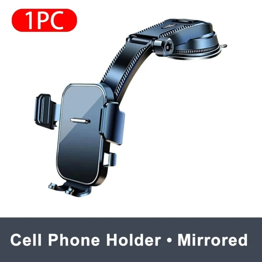 Car Phone Holder Dashboard Auto Cellphone Holder 360 Degree Rotation Universal Desk Windshield Hanging Phone Navigation Bracket Qme Mirrored type