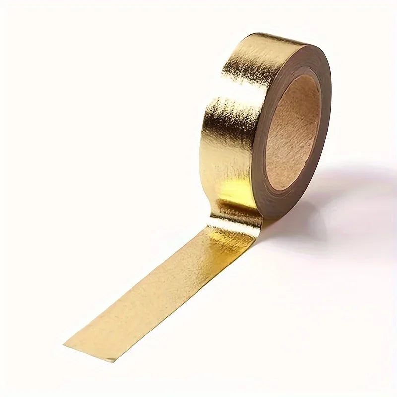 1 Roll/196.85inch Solid Color Bronzing Tape Material Sticker, Solid Color Decorative Ledger Tape Qme