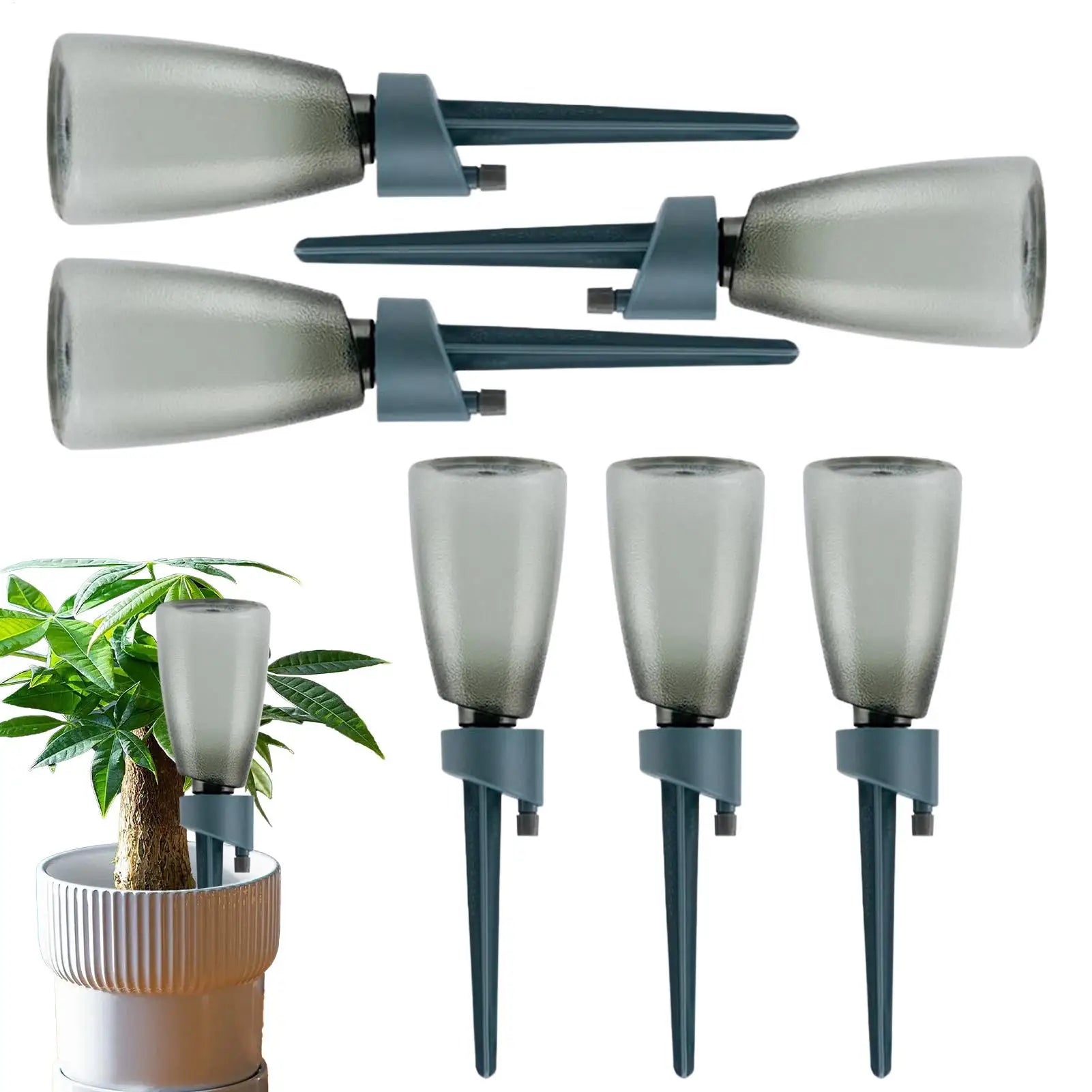 6pcs Plant Watering Spikes Automatic Irrigation Stakes With Control Valve Garden Watering Spikes For Outdoor Garden Yard Qme