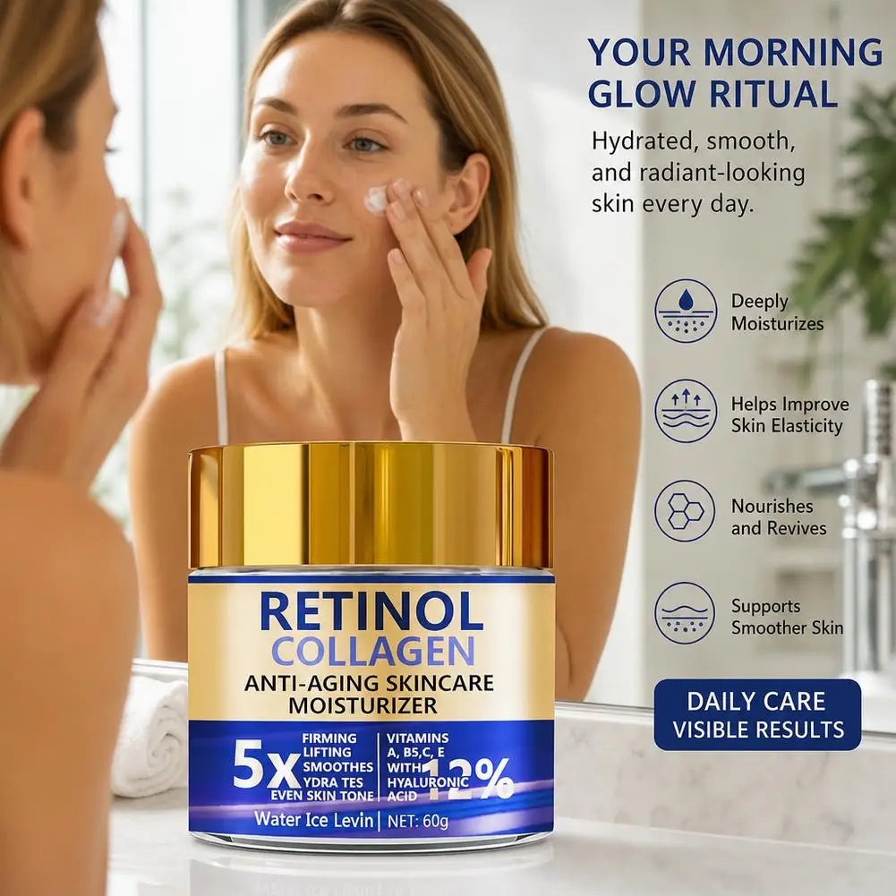 Retinol Collagen Cream Face Moisturizer Women Men Moisturizing Qme