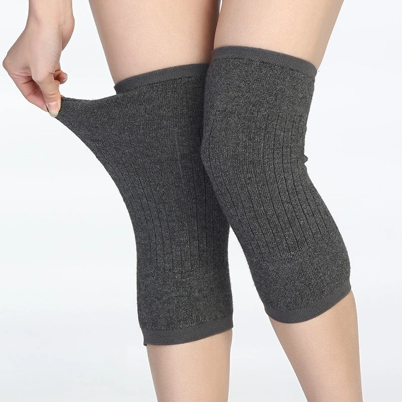 Cashmere Knee Warmers, Elastic Thermal Knee Support Sleeves for Men Women, Winter Leg Warmers for Arthritis & Pain Relief Qme