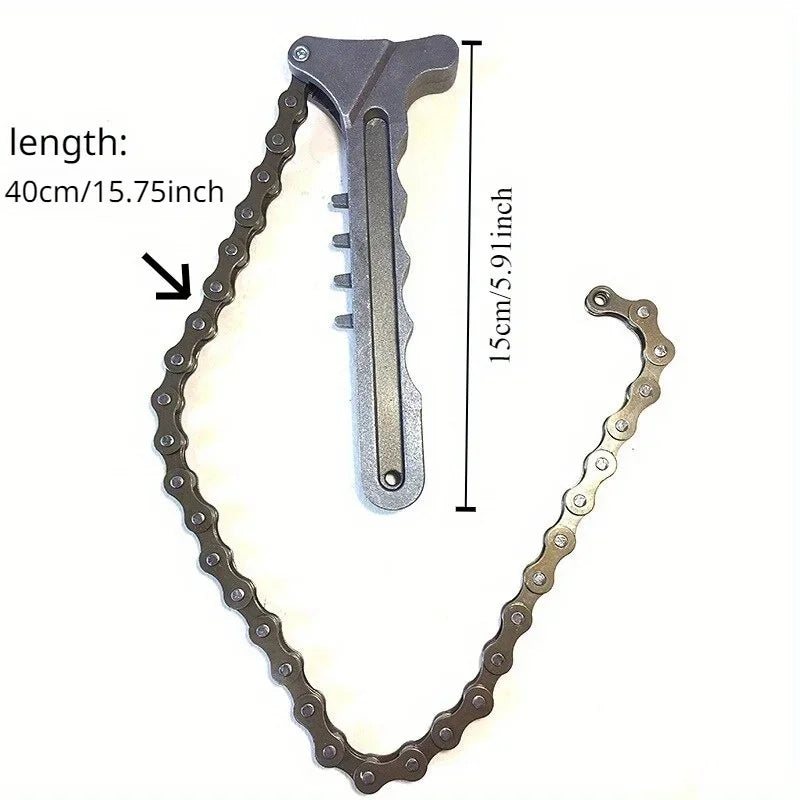 General-purpose oil chain wrench, engine oil and fuel filter element removal tool, automotive engine torque chain wrench, Qme