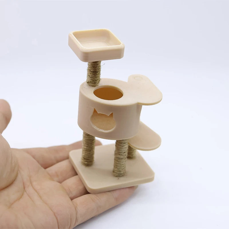 1 12 Dollhouse Simulation Pet Cat Climbing Frame Model Micro Scene Qme