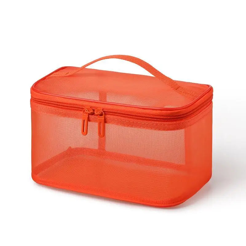 Transparent Mesh Travel Cosmetic Bag | Large Capacity Makeup & Skincare Organizer | Perfect Clear Toiletry Pouch for Vacations Qme style 9