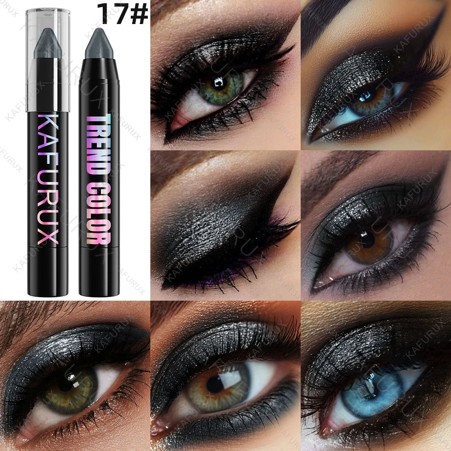 Metallic Glitter Eyeshadow Pencil Waterproof Pearlescent Nude Eye Qme 17