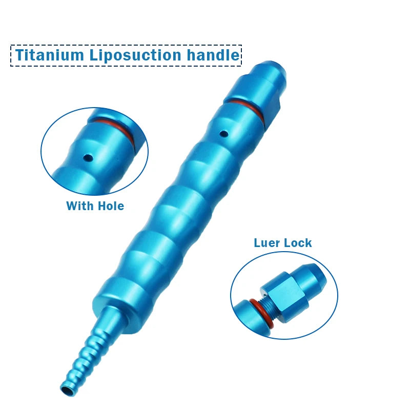 Liposuction Needle Converter Handle Stainless Steel Titanium Water Qme Blue