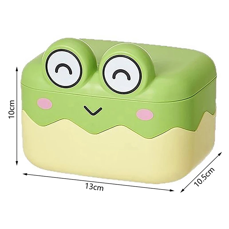 Bathroom Home Decoration Drain Soap Box Cute Frog Shape Portable Qme
