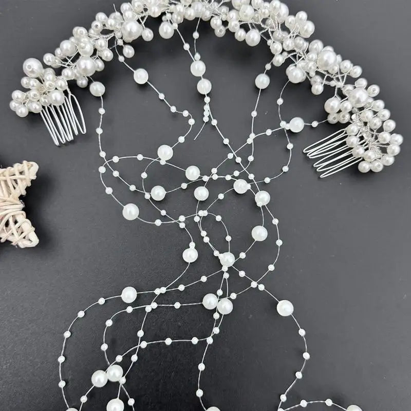 Pearl Hair Comb Bridal Accessories Decorative Headpiece Exquisite Qme