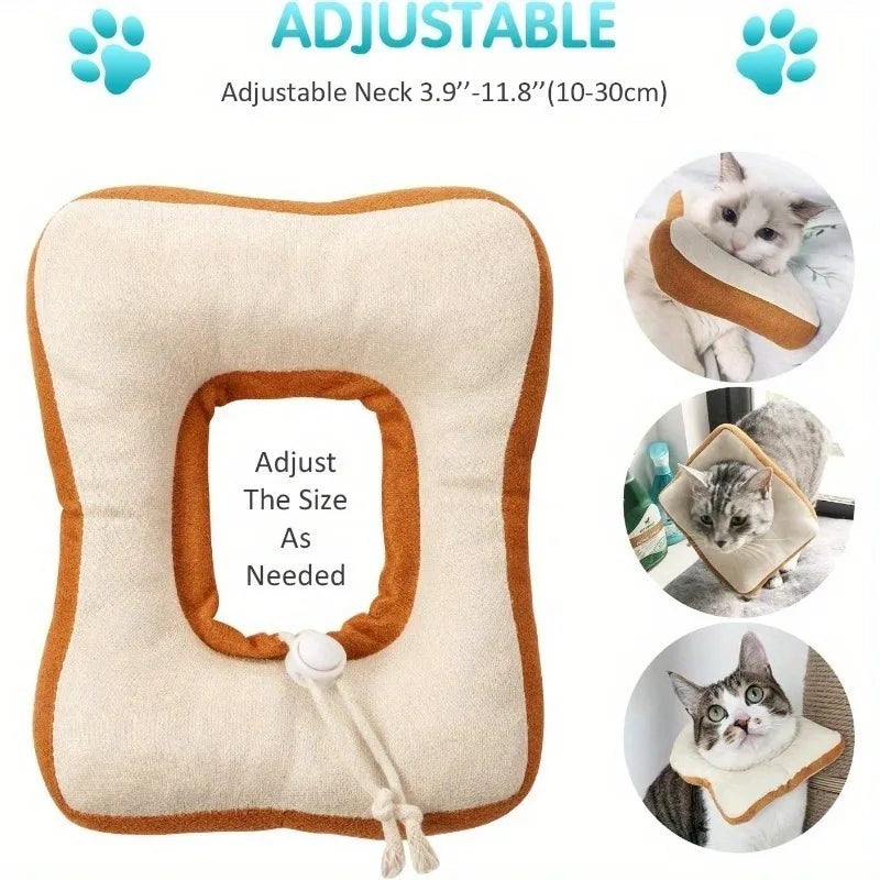 Pet Cute Cat Collar Post Surgery Anti Lick Eliza Toast Neck Cone Collar, Suitable for Cat Ultra Small Dogs Qme
