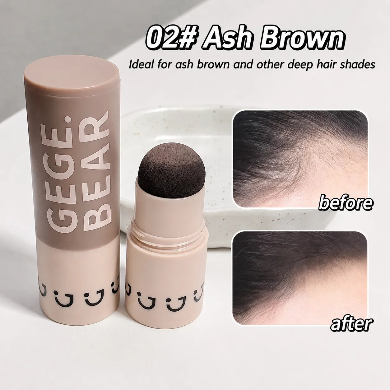 Hairline Shadow Powder Stick Waterproof Root Touch Up Concealer for Gray Roots Thinning Hair Natural Hairline Filler 3 Colors Qme GX1077-2