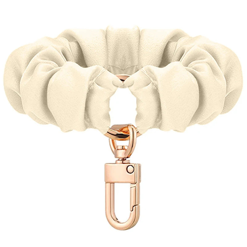 Adjustable Wristband Leather Scrunchie Keychain Sleek Keyring Qme A7