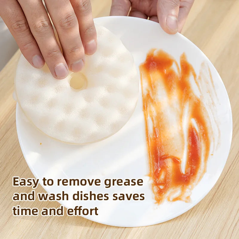 Donut Sponge Dish Brush Magic Tool Suction Cup Dishwashing Scouring Qme