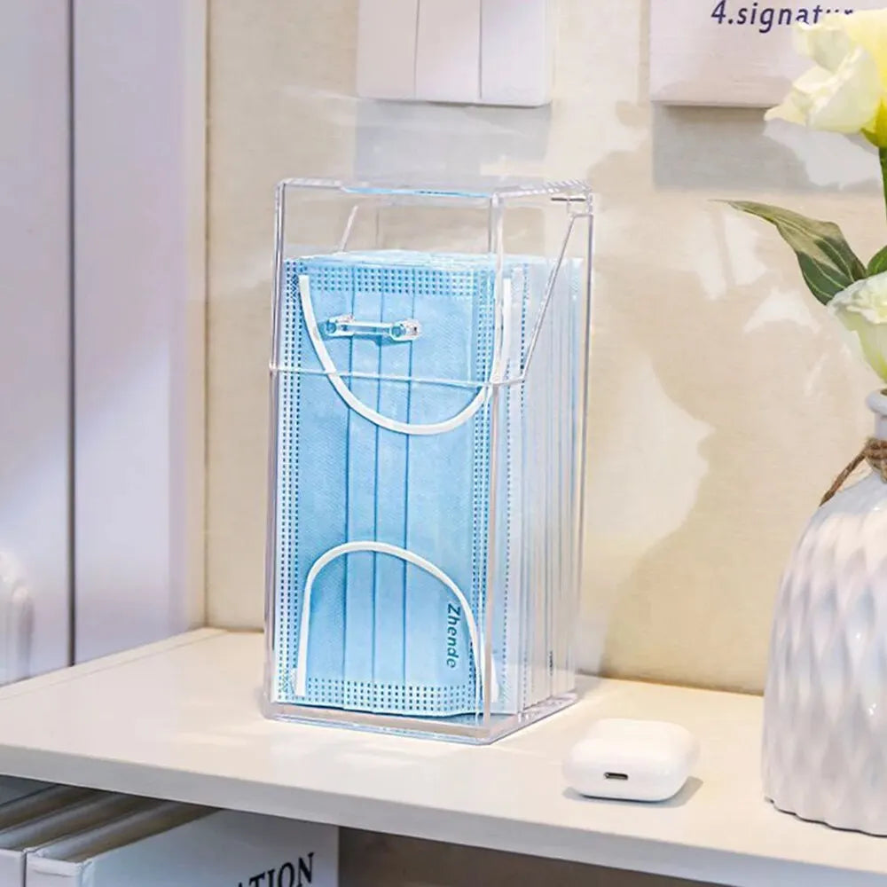 1/3PCS Transparent Mask Storage Box With Cover Dust Mouth And Nose Cover Door Desk Entrance Mask Box Qme