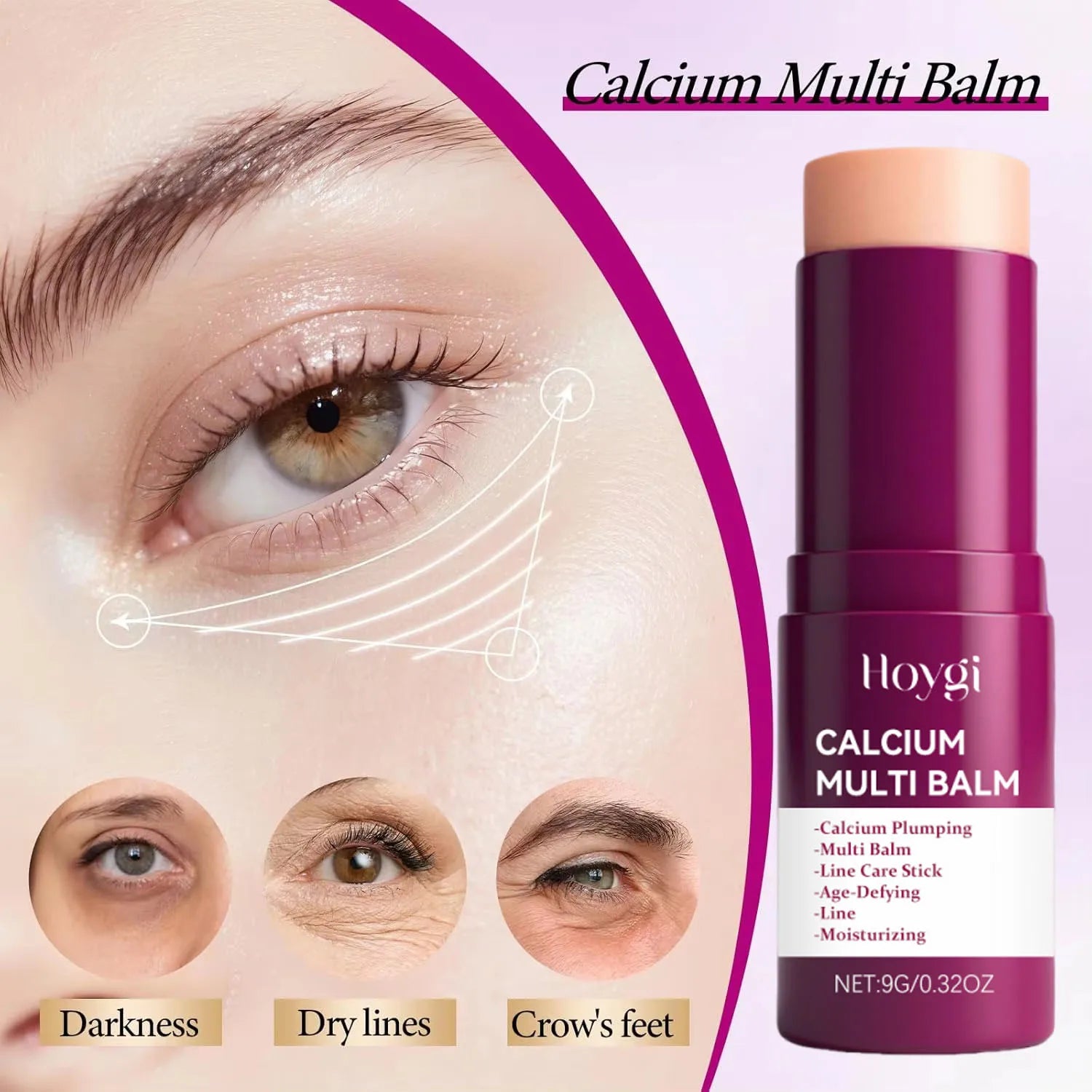 Korean Calcium Volume Multi Balm Stick - Hydrating & Firming Stick Anti-Wrinkle Care Collagen Infused Pre-Makeup Moisturizer Qme
